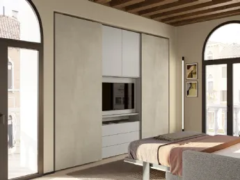 L'armadio Concreta U124 di Colombini Casa unisce design essenziale e funzionalità pratica.