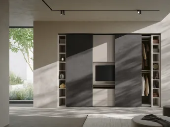 L'armadio Concreta W116 di Colombini Casa unisce design moderno e funzionalità d'uso.