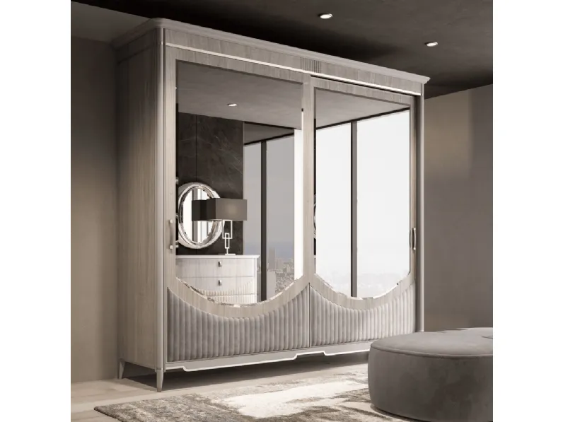 Armadio in legno con specchi Connery di Ghezzani