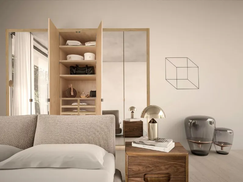 Armadio Cornice in legno massello con ante a specchio di Riva1920