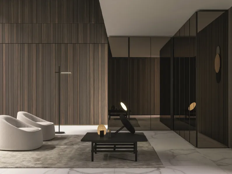 Armadio angolare con ante a specchio Cover di Erba