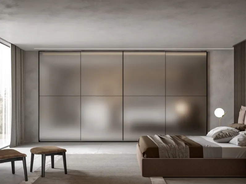 Armadio con ante scorrevoli Cuba Specchio Bronzo Acidato di Veneran