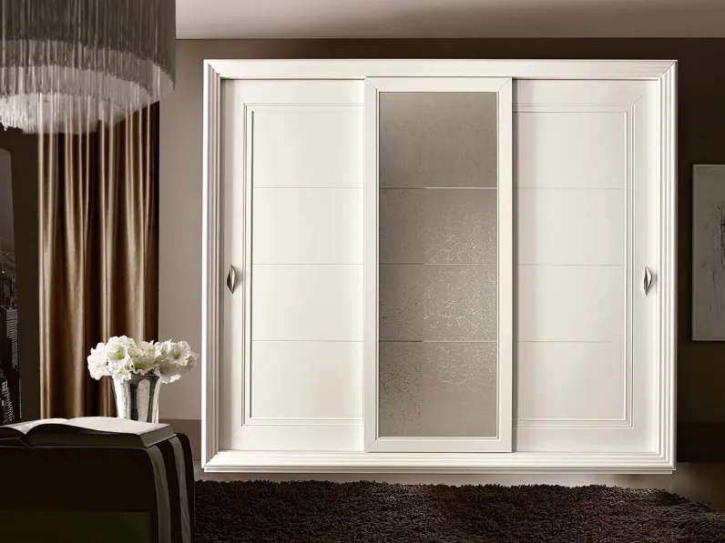 Armadio Demetra in laccato Bianco e Vetro di Ferretti e Ferretti
