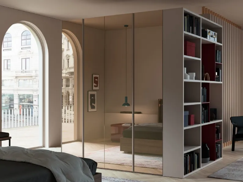 Armadio con ante battenti a specchio Dylan di Favero