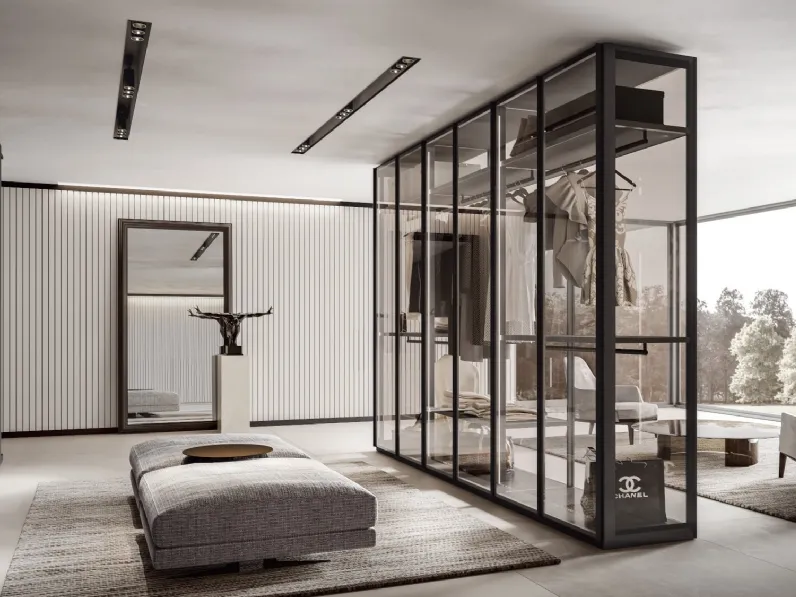 Armadio con ante battenti Glass di Veneran