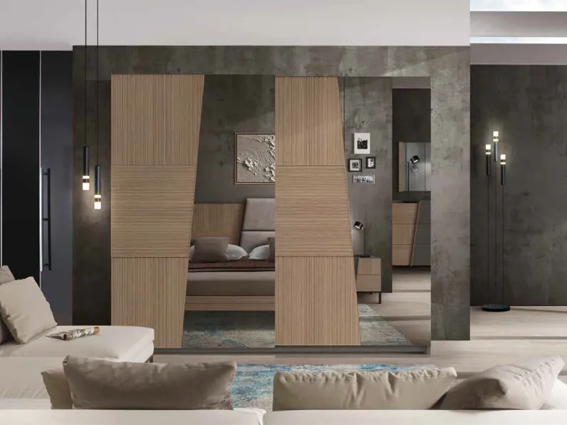 Armadio Icon 2|4 IC213 in frassino e specchi di Imba Srl