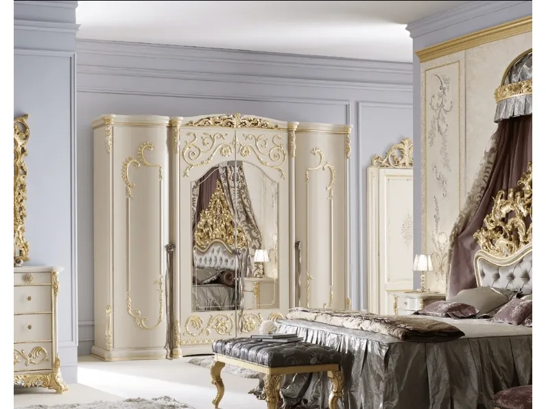 Armadio con ante battenti classico Imperiale con specchi di Ghezzani