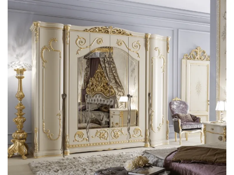 Armadio con ante battenti classico Imperiale con specchi di Ghezzani