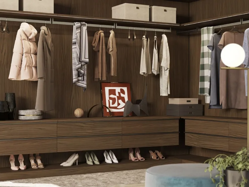 Cabina Armadio in finitura Tecnolegno Quercia del Baltico Infinity Wood di Sangiorgio