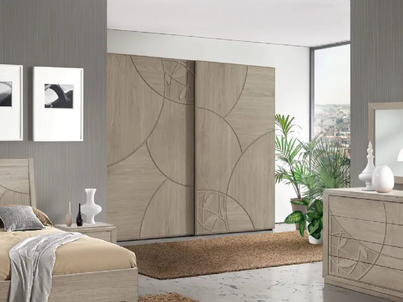 Armadio con ante scorrevoli in frassino Leaf di Betamobili