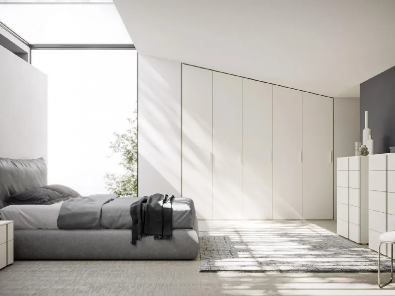 Armadio con ante battenti Liscia Mansardato di Murobianco