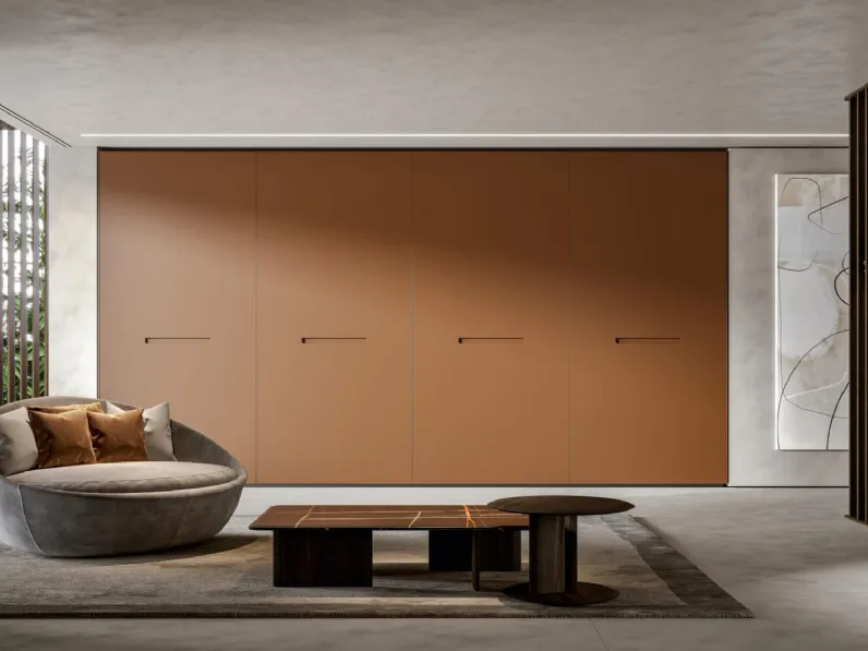 Armadio con ante complanari Plana Liscia Terra Bruciata di Veneran