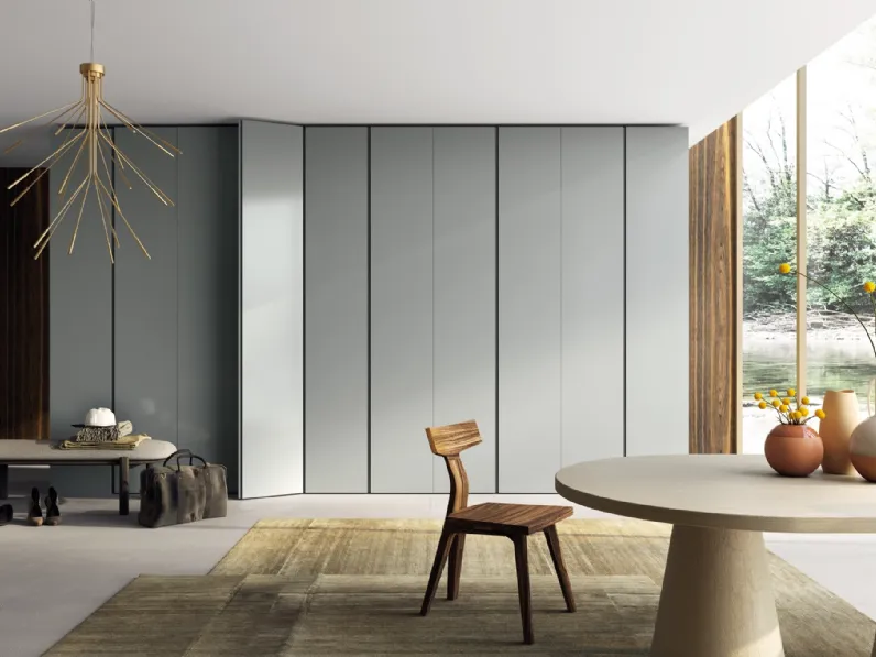 Armadio con ante battenti in vetro laccato Lux 02 di Zanotti Mobili