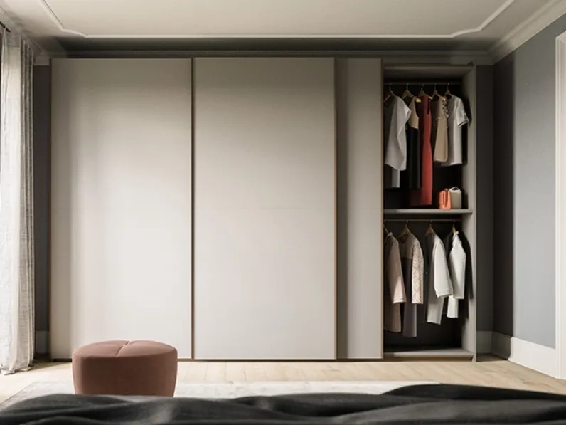 Armadio con ante scorrevoli Linea in melaminico di Mab