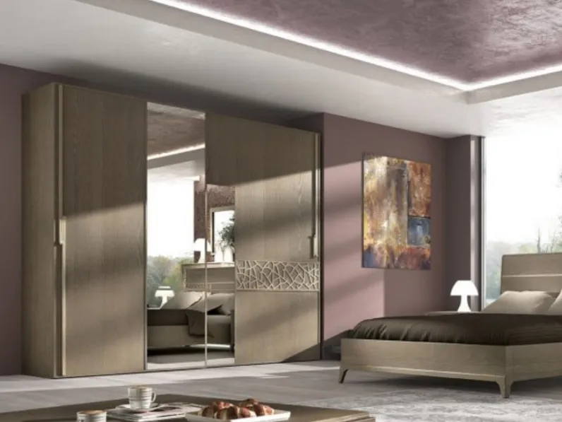 Armadio Manhattan art 6056 finitura Creta poro aperto di Padovani Mobili