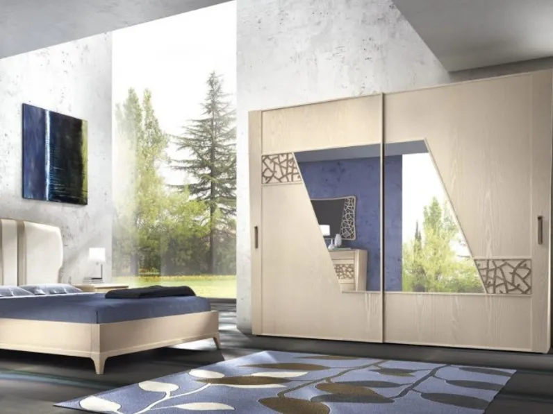 Armadio Manhattan art 6070 finitura Deserto con dettagli Creta di Padovani Mobili