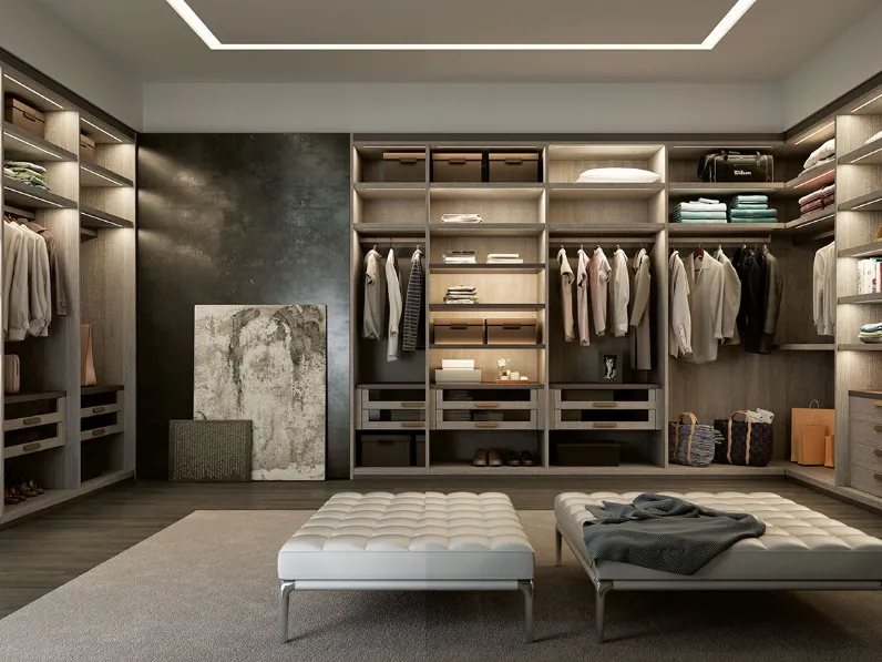 Cabina Armadio Metros in nobilitato con particolari in alluminio  di Mobilform