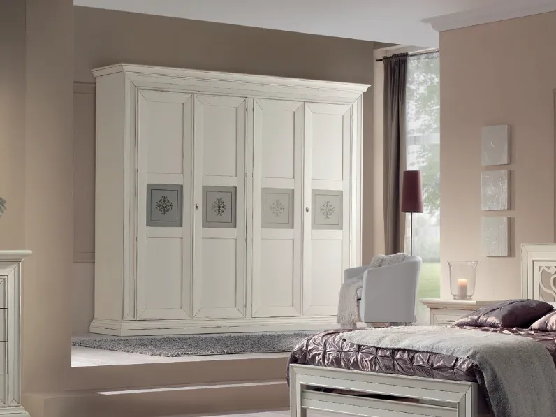 Armadio con ante battenti e vetro serigrafato Michelangelo di Betamobili