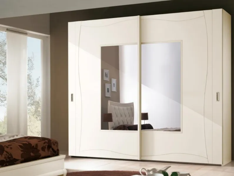 Armadio Mirò art 4155 in laccato Bianco con specchi di Padovani Mobili