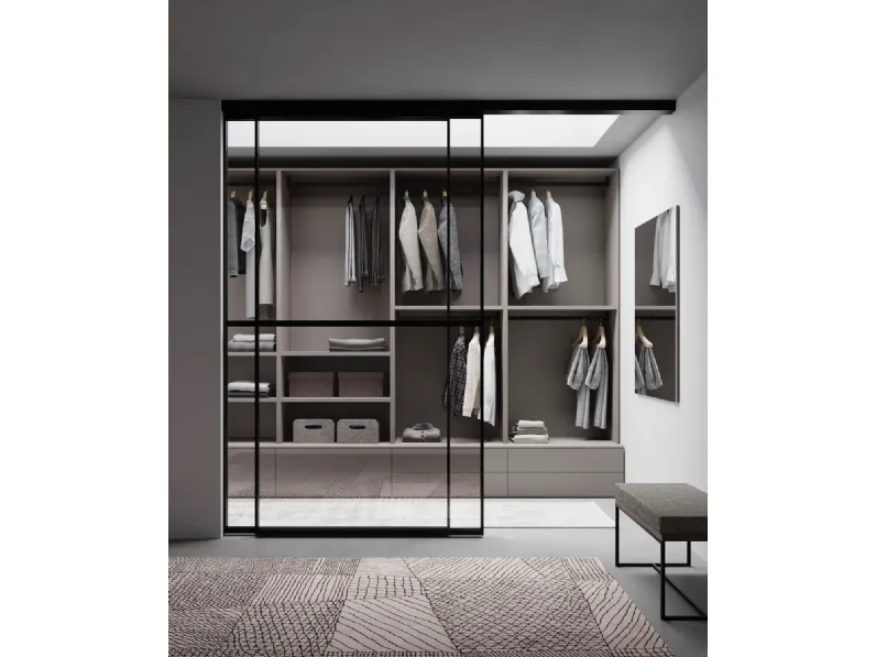 Cabina Armadio Night 07 in melaminico finitura Platino di Nardi Interni