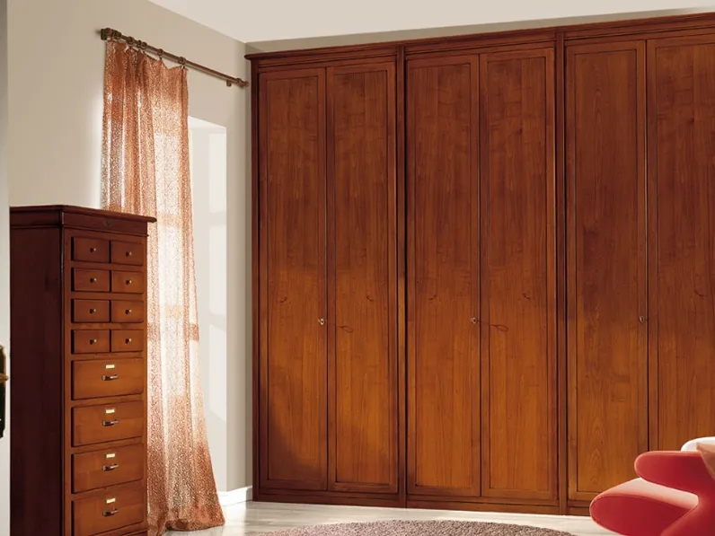 Armadio con 6 ante battenti Ottocento Italiano in legno con anta liscia di Betamobili