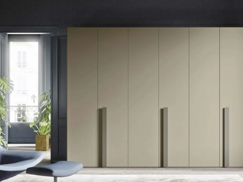 Armadio Piana con ante battenti laccato opaco Visone di Archimede