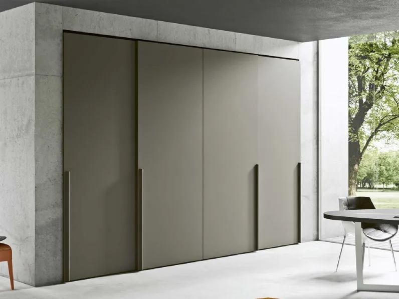 Armadio Piana Scorrevole su Misura laccato opaco Fango di Archimede
