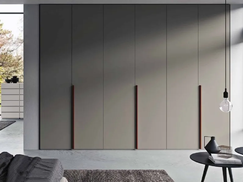 Armadio con ante battenti Piana su Misura laccato opaco Visone di Archimede