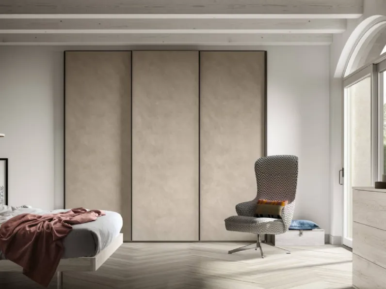 Armadio Power 02 finitura effetto cemento Sahara di Trentanove