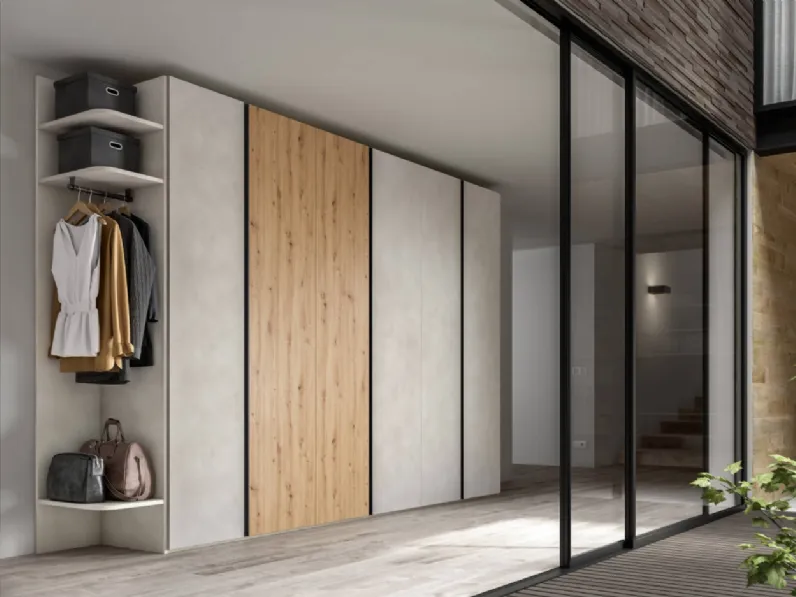 Armadio con ante battenti Power 20 Namib e Rovere Nodato di Trentanove