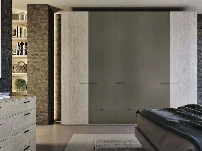Armadio con ante battenti finitura fumé Quadro di S75