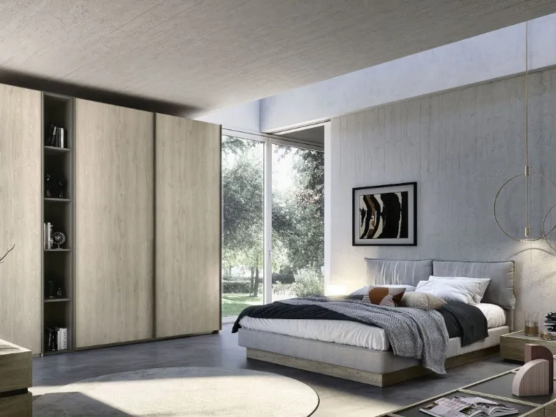 Armadio con 2 ante scorrevoli e un modulo laterale battente Quadro Steel Plan 90 di S75