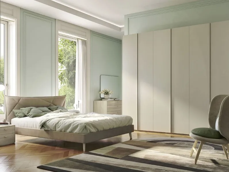 Armadio con ante battenti Quadro Steel finitura beige di S75