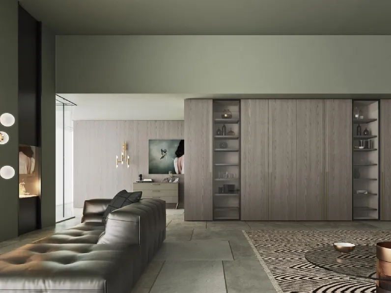 Armadio con ante battenti Rod in Frassino tinto Creta di Ballancin