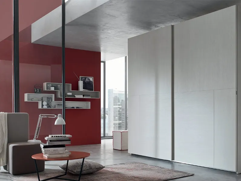 Armadio con anta scorrevole Royal in melaminico Olmo Artico di Maronese Acf