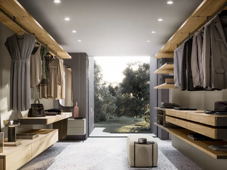 Cabina Armadio Koby in melaminico finitura Matwood Honey di SantaLucia