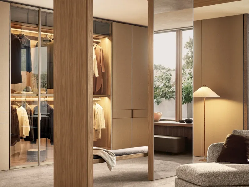 Armadio con ante battenti Senzafine Cover Lino di Poliform