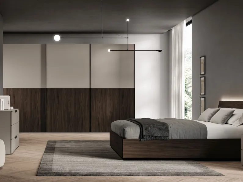 Armadio Ardecò Duo Noce Cotto e Sabbia di Spagnol Mobili