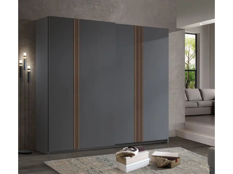 Armadio con ante scorrevoli Stripes con inserto di Betamobili