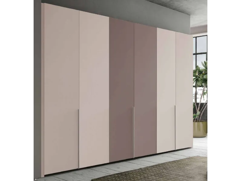 Armadio con ante battenti System Basic Cipria e Fango di Artigianmobili
