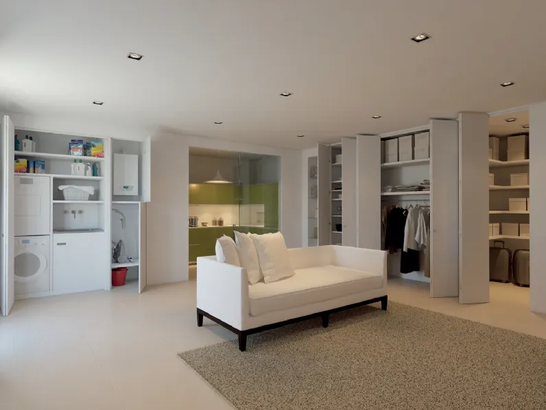 Armadio T100 Combi 12 ante in Mdf laccato bianco di RasoParete