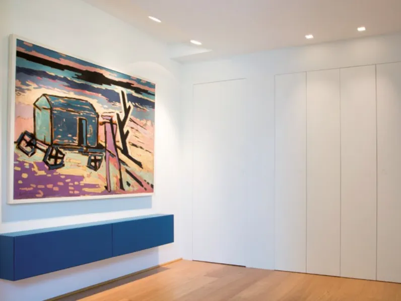 Armadio a scomparsa con ante a soffietto T100 01 in MDF laccato bianco di RasoParete