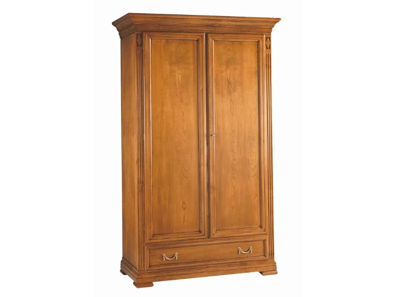 Armadio classico in legno a due ante battenti con cassetto Villa Borghese 7377 di Selva