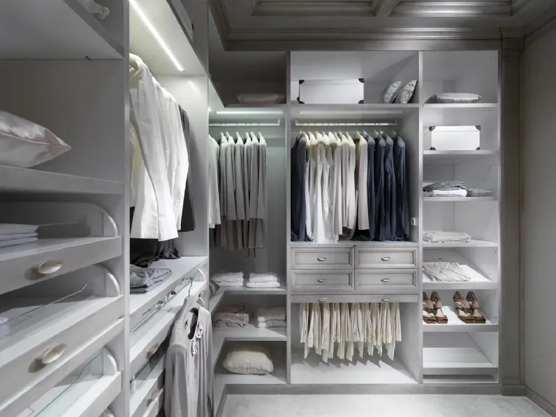 Cabina Armadio in legno laccato bianco Walk in Closet 02 di Busatto