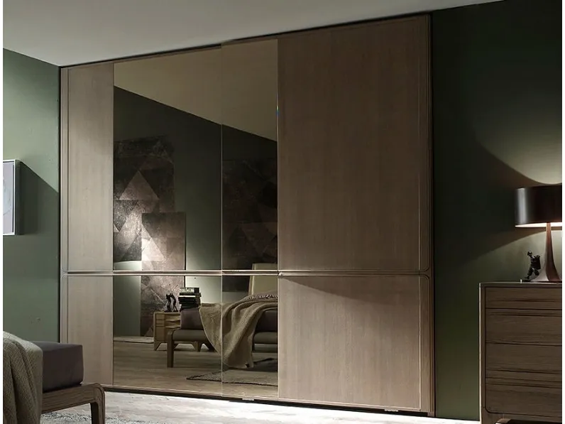 Armadio Way in legno e specchio di Fasolin