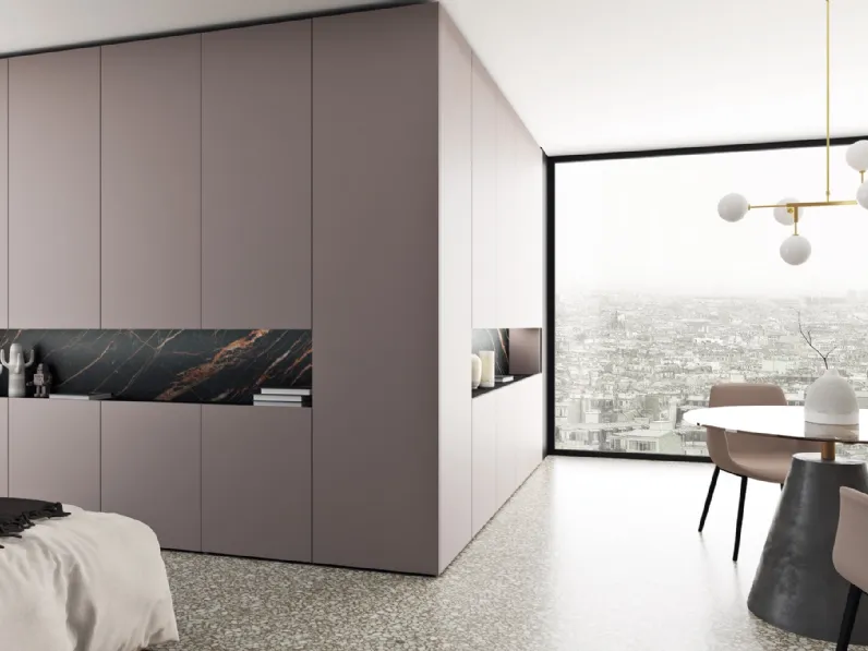 Armadio ad angolo con ante battenti Blade 02 di Zanotti Mobili