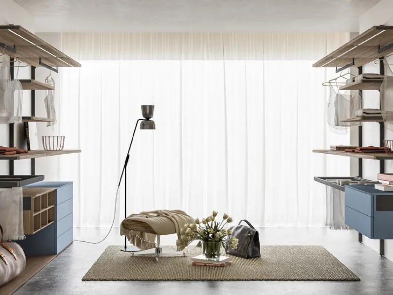 Cabina Armadio Vertiko ZN30 in laccato opaco Polvere e finitura Noce di Marka Total Living