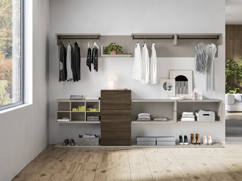 Cabina Armadio Combi ZN31 finitura Beige e Forestal Dark di Marka Total Living