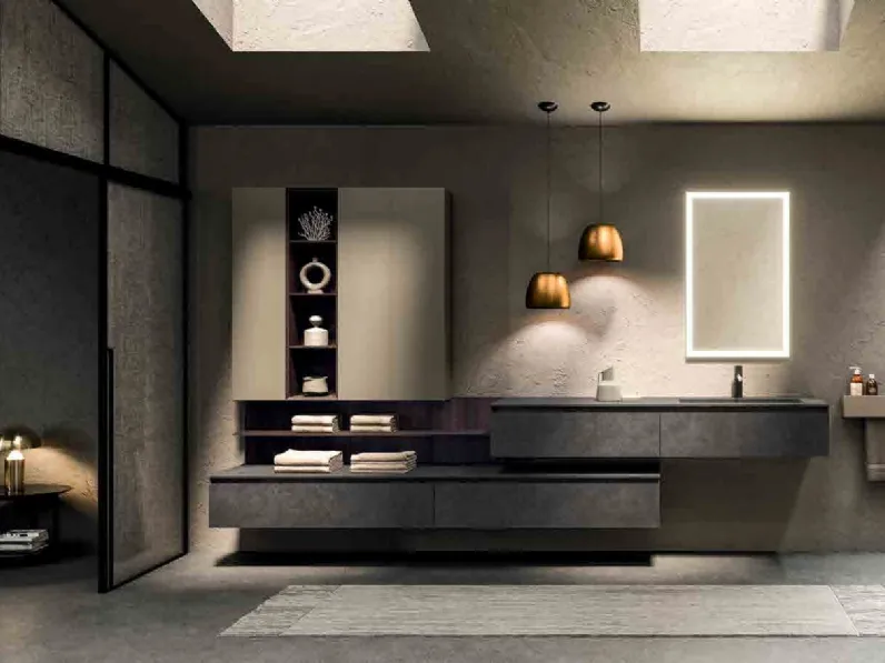 Mobile da Bagno sospeso 360Gradi_Concept_05 in gres di Altamarea