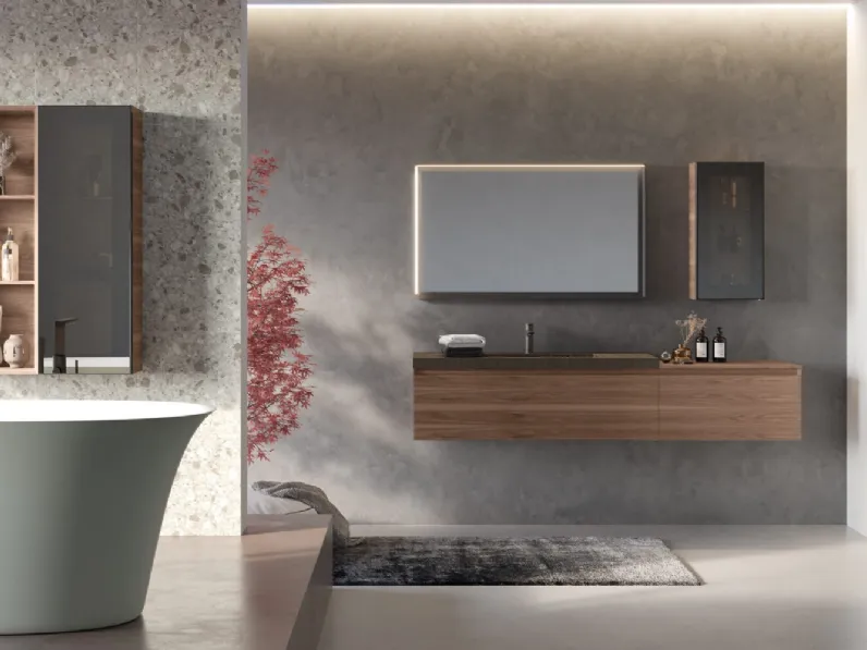 Mobile da Bagno sospeso in Noce Canaletto Airy Edge 08 di RCR